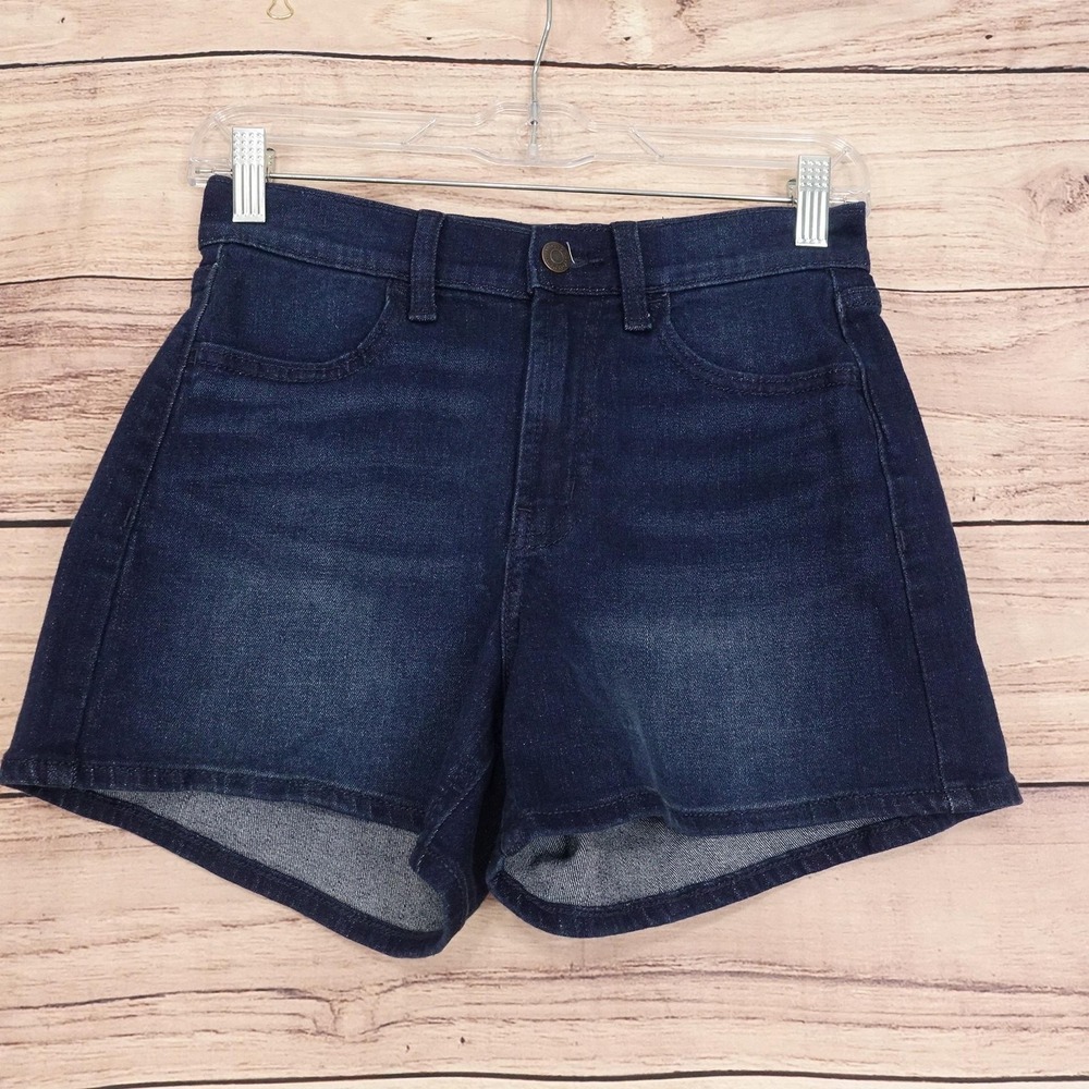 Old Navy Mom Denim Shorts Womens Size 0 Blue High Rise Wow 26 Waist 3.5 Inseam